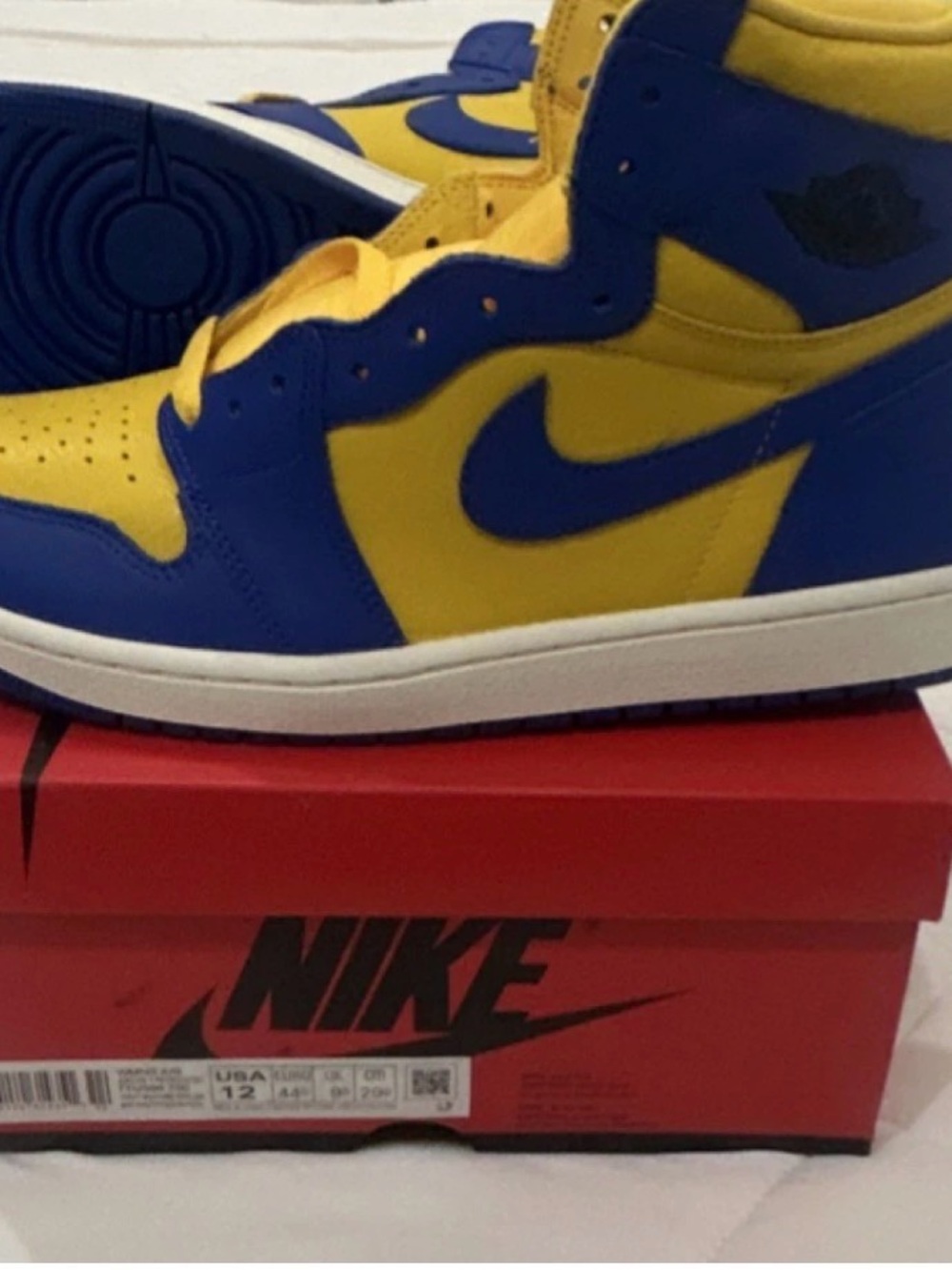 Dead Stock Nike Jordan 1 Retro Hi OG Reverse Laney Maize/Game Royal FD2596-700